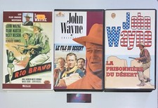3 Cassettes Video K7 VHS John Wayne Film Vintage