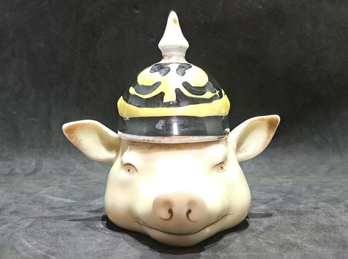 Moutardier porcelaine tête - moutardier,