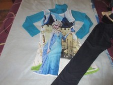 ensemble 10 ans:robe reine des neiges,sous pull orchestra,leggings Z