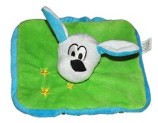 Doudou plat Chien lapin vert