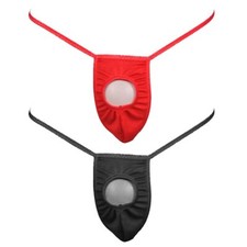 2 Pièce String Homme Hot Mankini pour Hommes Noir + Rouge