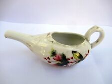 Antique Porcelaine Mangeoire Alimentation Cruche Fabriqué En Japon Vintage Étain