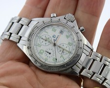 MENS VINTAGE BREIL E2006B CHRONOGRAPH WATCH WHITE DIAL PLASTIC CRYSTAL DATE