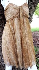 EXPRESS Shimmer Jacquard Fit & Flare 100% silk  Dress Sz 6 