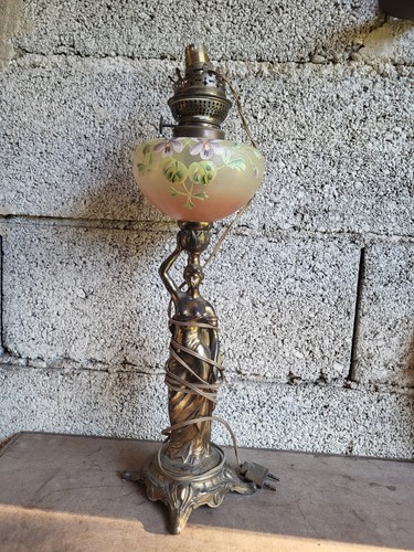 Lampe pétrole art nouveau - pétrole,