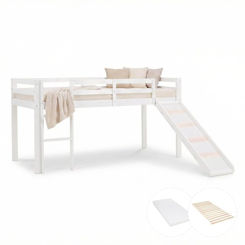 Lit mezzanine 90x200 - , blanc