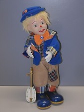 -CLOWN AUTOMATE MUSICAL XXe FONCTIONNE COLLECTION DECO VITRINE CIRQUE     D