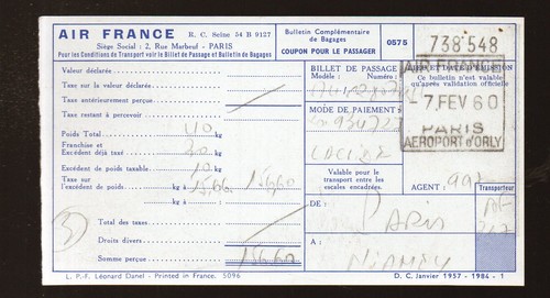 Air france bulletin bagage - air,