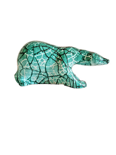 Sculpture ours raku - ours, vert