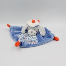 Doudou plat lapin chien bleu