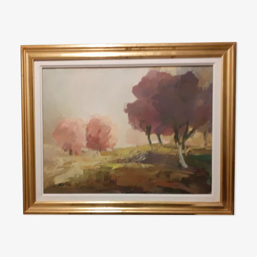 Peinture huile encadrée - à, l'huile