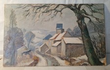 Tableau année 40 Huile bien ressemblante à J. Zingg " 34cm x 55cm.