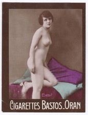 Acte Erotica Érotique Nude Vintage Pin Up Photo 1910 Cigarettes BASTOS