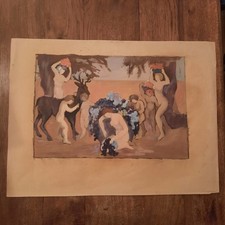 Tableau Huile Papier Portrait