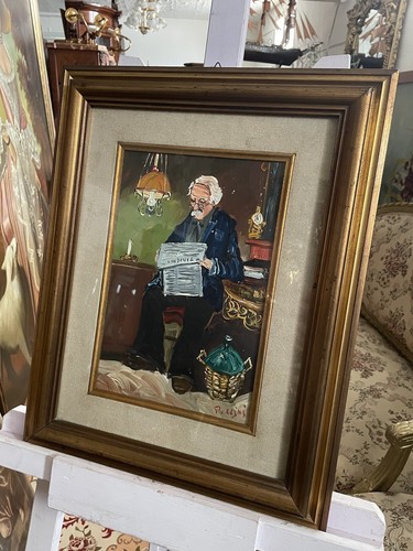 Tableau peint huile sur - peint, à