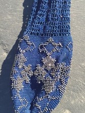  Bourse , Porte Louis D'or, Aumônière Tissée avePerles de Métal Ancienne XIXeme 