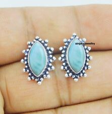 Boucles d'oreilles Larimar Gemstone en argent sterling 925 faites main