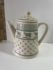 THÉIÈRE CAFETIÈRE GENEVIEVE LETHU MARGUERITE VACHE VERTE 1996 COLLECTION DÉCO