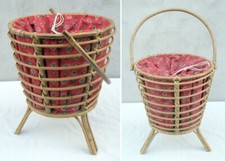 TRAVAILLEUSE EN ROTIN - COUTURE - TRICOT - BRODERIE - VINTAGE - ANCIEN - TRA01