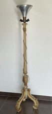 Ancien Grand Lampadaire En Bois Doré Et Laque De Style LXVI Époque 1920 Vintage