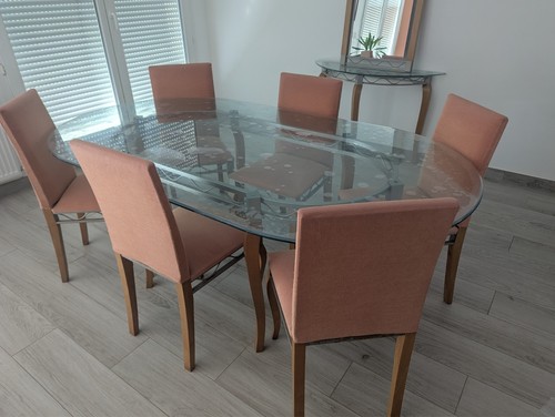 Table verre pierre vandel - table,