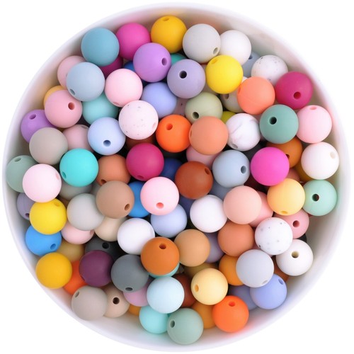 Perles 9mm silicone - 9mm, couleur
