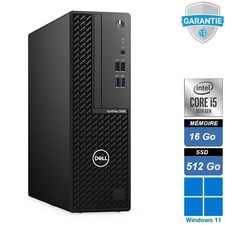PC Dell Optiplex 3080 SFF i5-10600 RAM 16Go SSD 512Go Windows 11 Pro