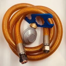 KIT TUYAU FLEXIBLE INOX GAZ BUTANE-PROPANE 1,5M + DETENDEUR BUTANE 28MBARS + CLE