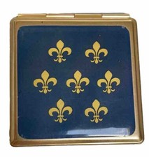 Poudrier Vintage Laiton décor