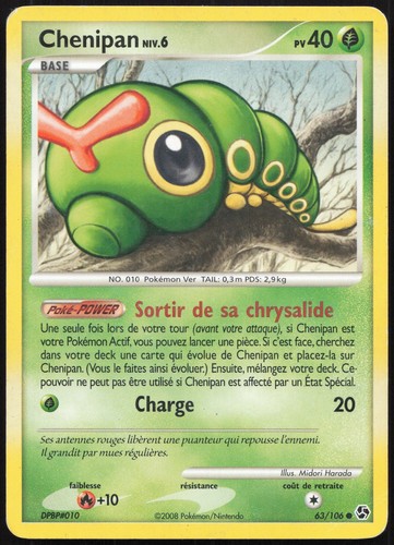 Carte pokémon chenipan - chenipan, 63/106
