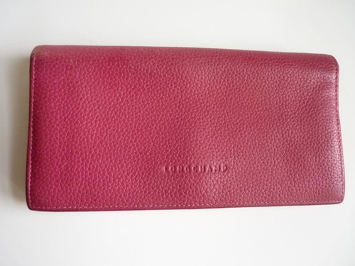 Longchamp pink pebbled leather