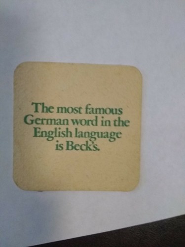Beck beer cardboard coaster - beck's,