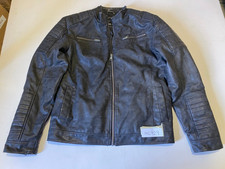 Veste De Moto Jean Pascale En Noir Étiquette L Aisselle/Aisselle 23" (MC929)