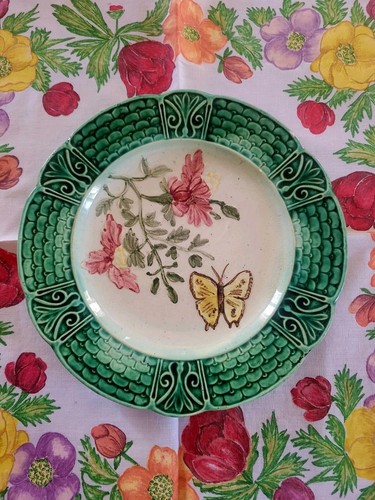 Assiette barbotine décor - assiette, en
