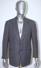 VTG 80s Checked 100% Cashmere 2 Buttons Suit Jacket GIVENCHY Sz L Made in Italy