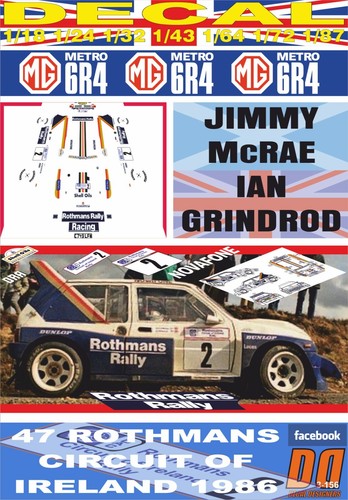 Decal metro 6r4 - mg, rothmans
