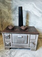 ANCIEN JOUET Gazinière ART DÉCO En Fonte Émaillée, Fonderie De Sable P.W Complèt