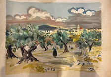 LITHOGRAPHIE YVES BRAYER.PAYSAGE PROVENÇAL.EPREUVE D’ARTISTE.