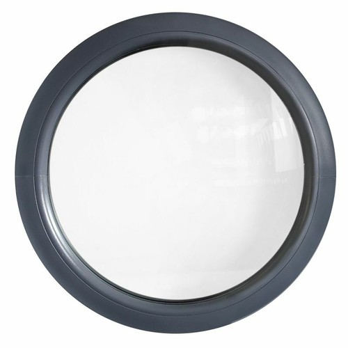 Fenêtre ronde fixe pvc gris - fenêtre,