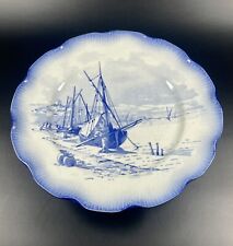 Assiette montée Sarreguemines – Décor Marines – Présentoir ancien 1900