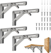 4 Pièces Équerre Pliante 20Cm,Support Console Pliable,Supports D' Étagères