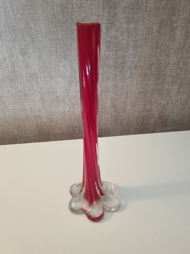 Murano vase tulipier rouge