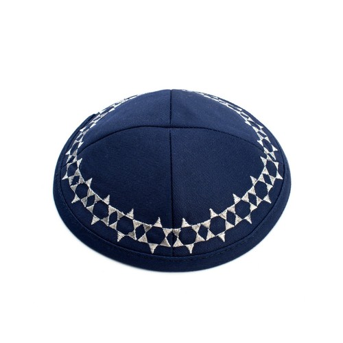 Coton bleu marine - bleu, brodé