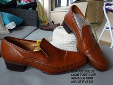 CHAUSSURE DE LUXE MOCASSIN  TOUT CUIR  SEMELLE CUIR MARRON   P 42,5 8/5 NEUVE