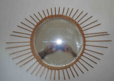 Ancien miroir en rotin années