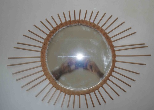 Ancien miroir rotin années - en,
