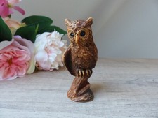 Bibelot Statuette Hibou Vintage en plastique H 10 cm