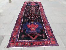 Vintage Main Fabriqué Traditionnel Oriental Laine Bleu Rouge Corridor Moquette