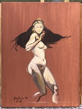 Tableau Huile Frédéric GARDINIER (né en 1955) Portrait Femme Nu Féminin Danse XX