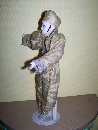 Poupée porcelaine arlequin - porcelaine,